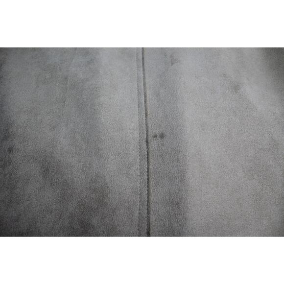 Magaschoni Faux Suede Belted Trench Coat Taupe Zip Pockets Size S - Picture 8 of 11